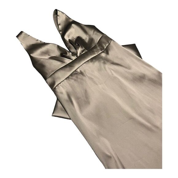 NWT women’s SACHIN & BABI Penelope V-neck Bow Back maxi Gown In tan gold size 12 - Picture 6 of 11